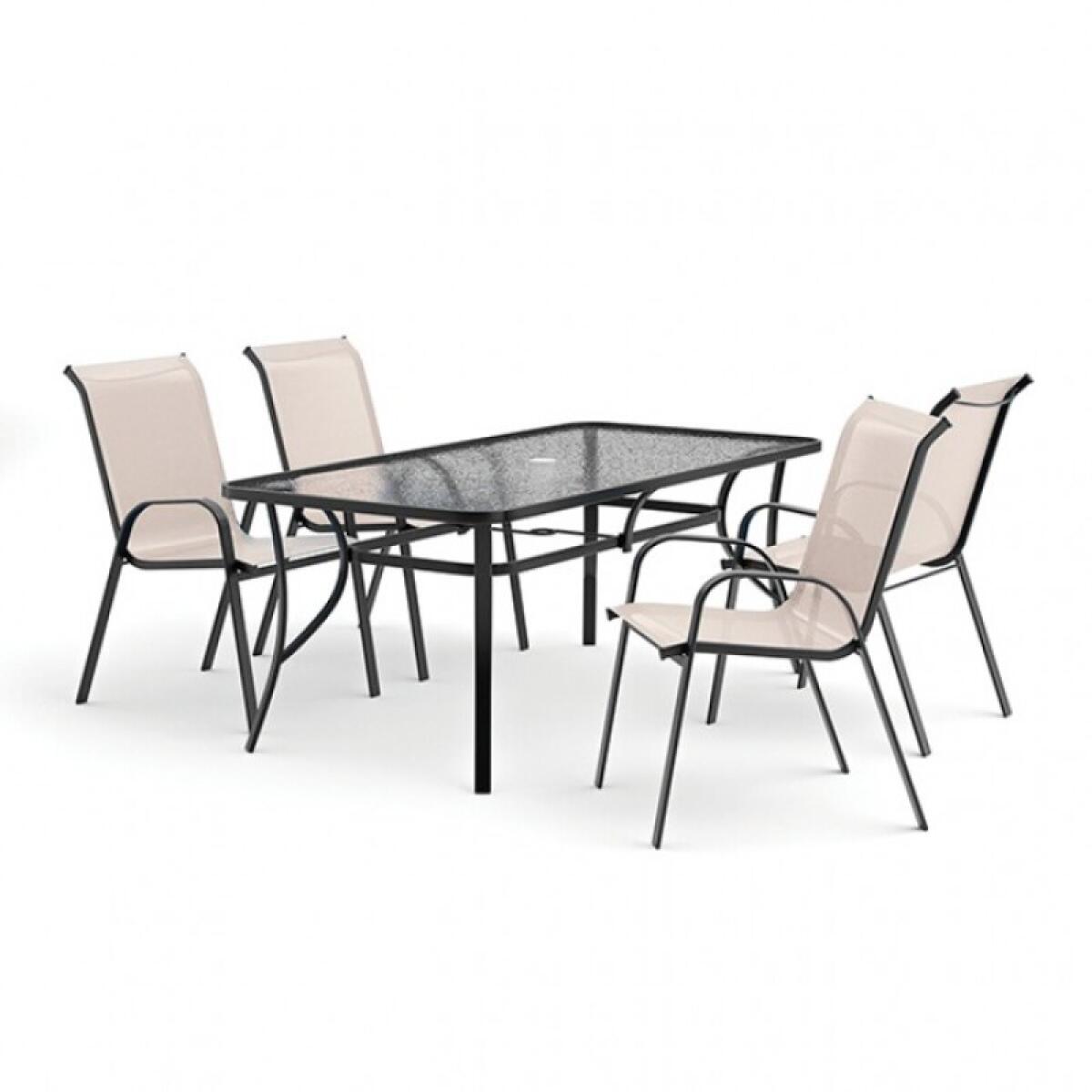 Pierro 5 Pc. Outdoor Dining Set Outdoor Sets Beige 4