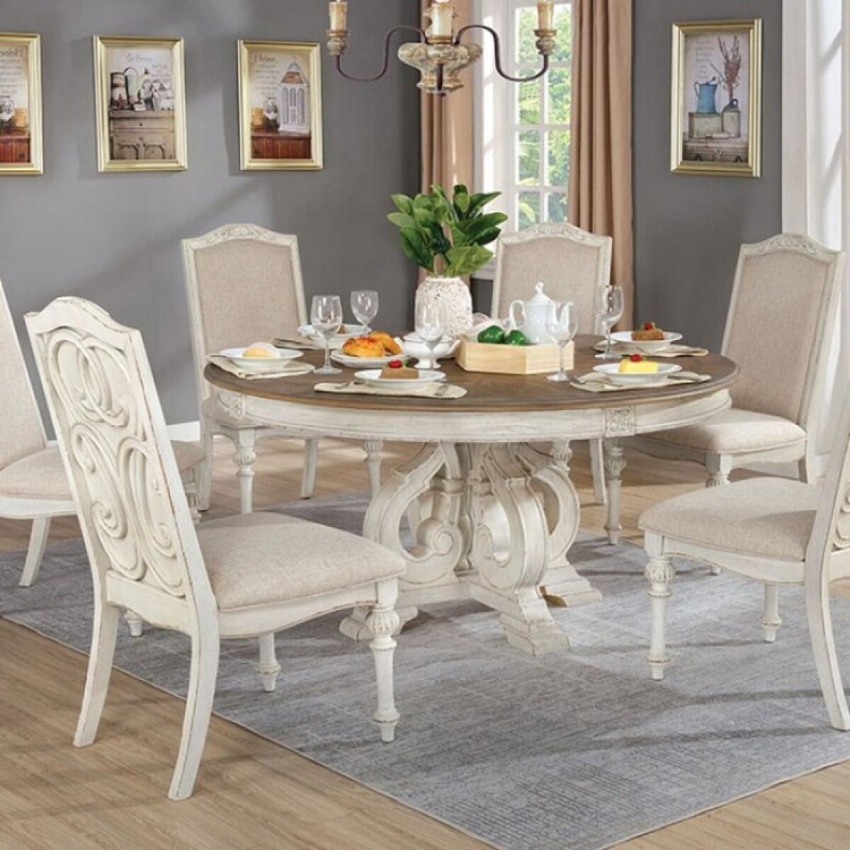 Arcadia Round Table Dining Tables Antique White/Ivory 4