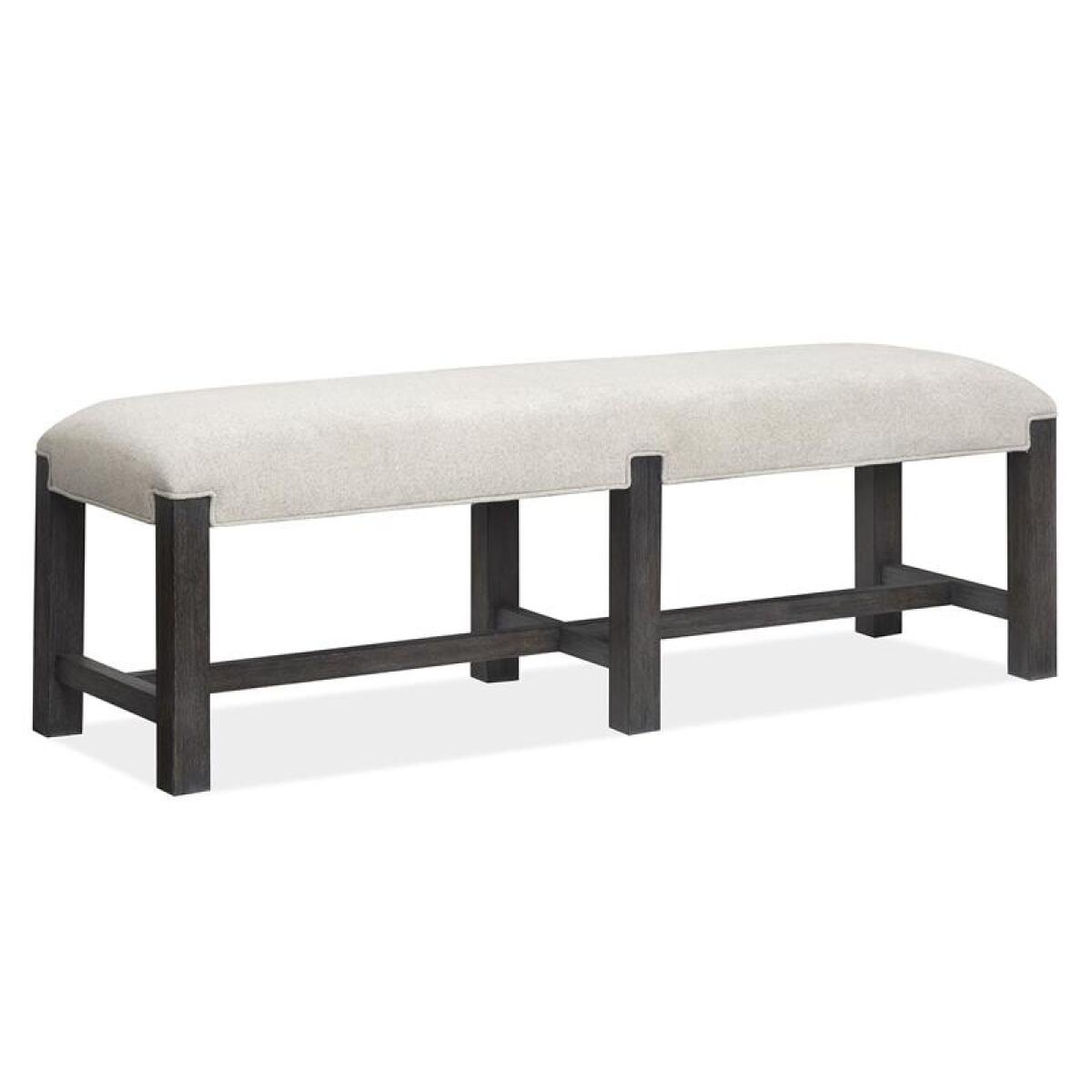 8cecb32b0db08c05070ea6404f5f7693 Plum Creek - Black Bench w/Upholstered Seat - Image 1