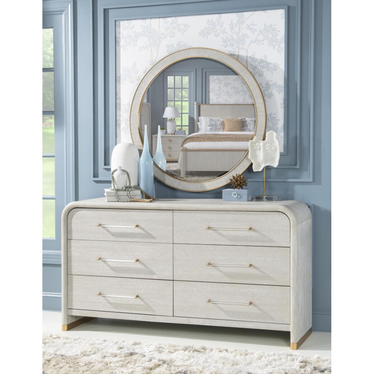 Round Mirror Bedroom Mirrors Cream 7