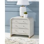 Oyster Three Drawer Nightstand Nightstands Cream 11