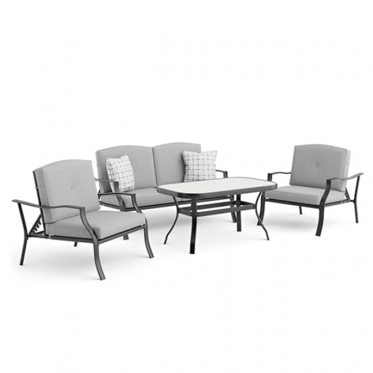 Adele 5 Pc. Conversation Set w/ Adjustable Chairs Outdoor Sets Black/Gray 6