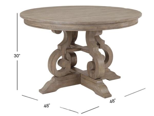 Tinley Park 48″ Round Dining Table Dining Tables Brown 8