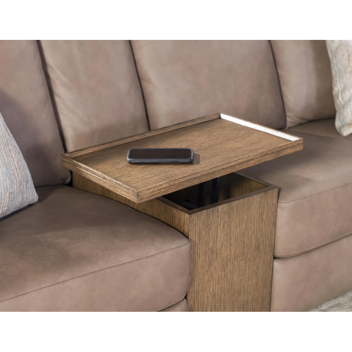 LU370 Fen Positano Fumo (Direct Container Only) UP P1 Laf Glider Loveseat With Console, And One 18 In Pillow - Image 3