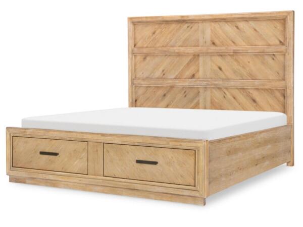 Complete Cal King Panel Storage Bed 6/0 Beds Aged Driftwood
