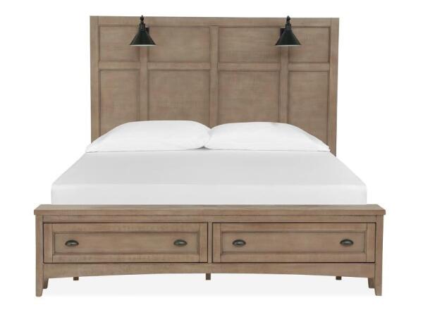 Paxton Place Complete Cal.King Lamp Panel Storage Bed