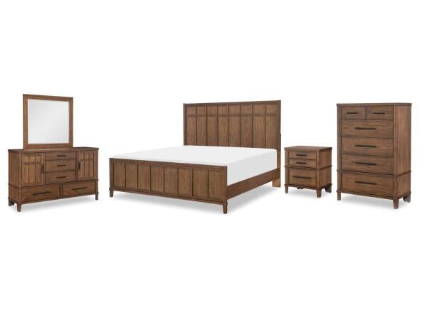 Complete Panel Bed, Queen 5/0, Mirror, Dresser, Chest Bedroom Sets Bedroom Sets