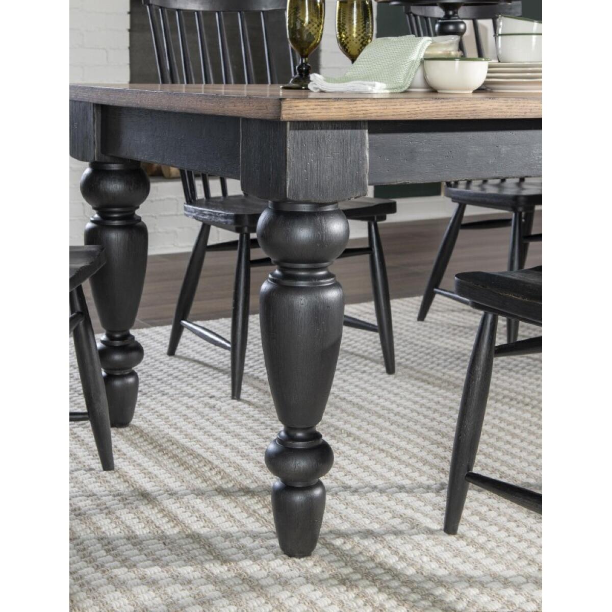 Chimney Leg Counter Height Table Dining Tables Barnwood Oak And Kettle Black 13