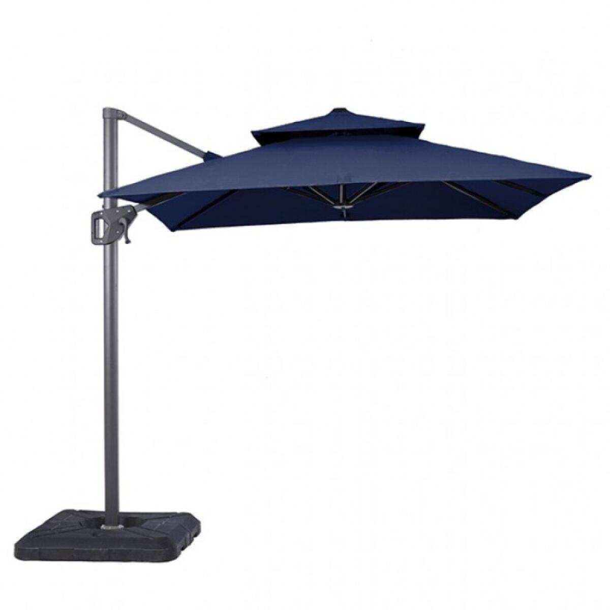 Fida 8 Ft Square Umbrella w/ Double Top + 37" Large Base - Image 2