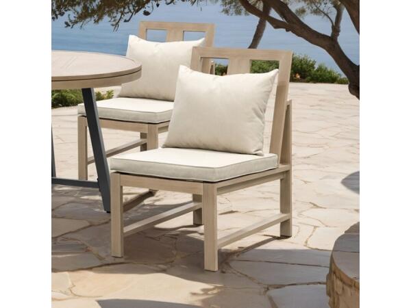 Bordeaux Armless Chair (2/CTN) Outdoor Chairs Cream