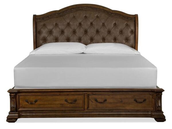 Durango Complete Queen Sleigh Storage Bed w/Upholstered HB Beds Beds