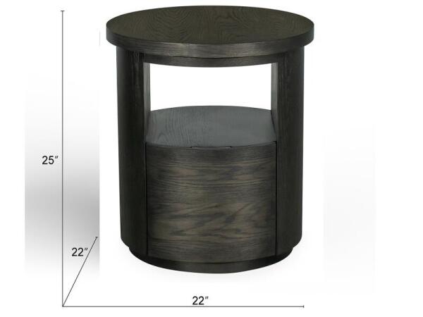 Bosley Dk. Brown Round End Table - Image 3
