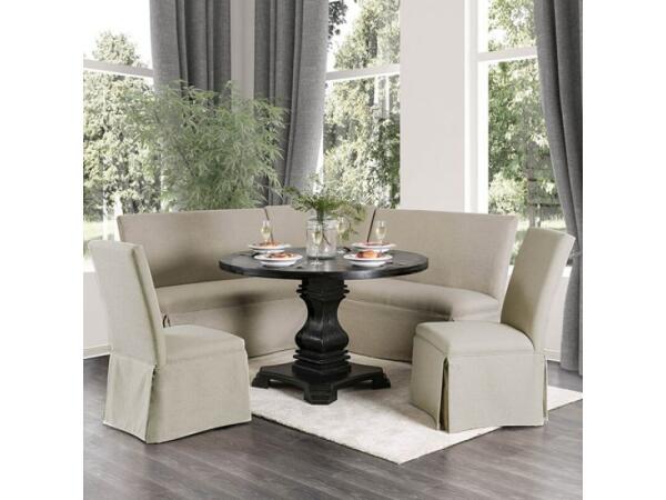 Nerissa Round Table Dining Tables Antique Black/Beige