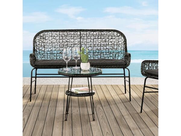 Zalika 4 Pc. Conversation Set Outdoor Sets Black