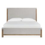 Plum Creek - LT. Brown Complete King Upholstered Panel Bed