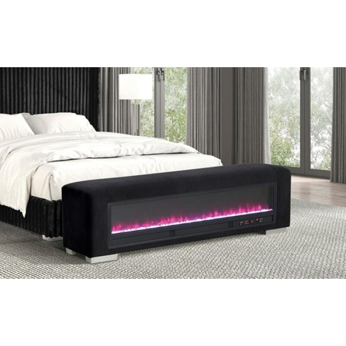 Elnath Bench w/ Visual Crystal Fireplace - Image 3