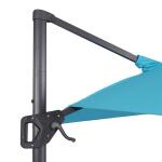 Aurora 10 Ft Square Umbrella w/ Double Top w/ LED + 37″ Large Base Outdoor Accessories Blue 28