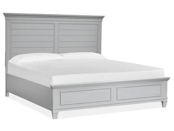 Charleston Complete Cal.King Panel Bed - Grey - Image 3