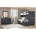 Complete Twin Over Full Bunk Bed Black Finish Youth Beds Black 16