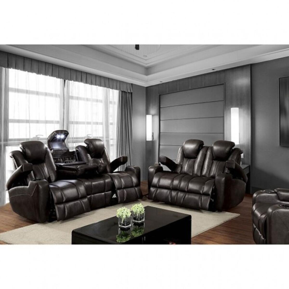 Zaurak Love Seat Recliners Black 5