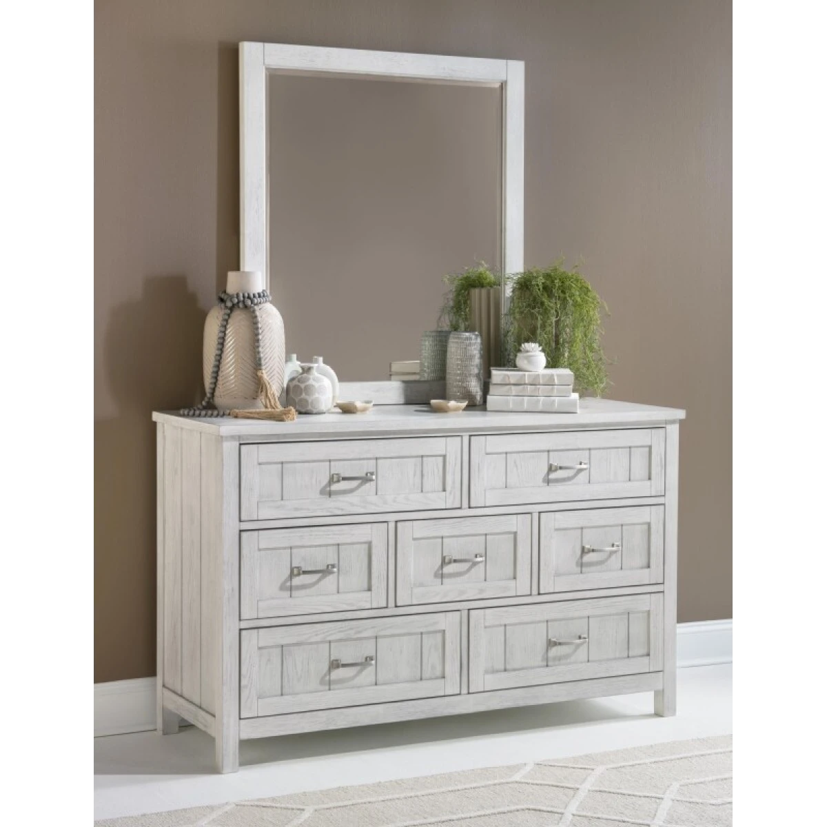 Seven Drawer Dresser Youth Dressers Bleached Linen 6