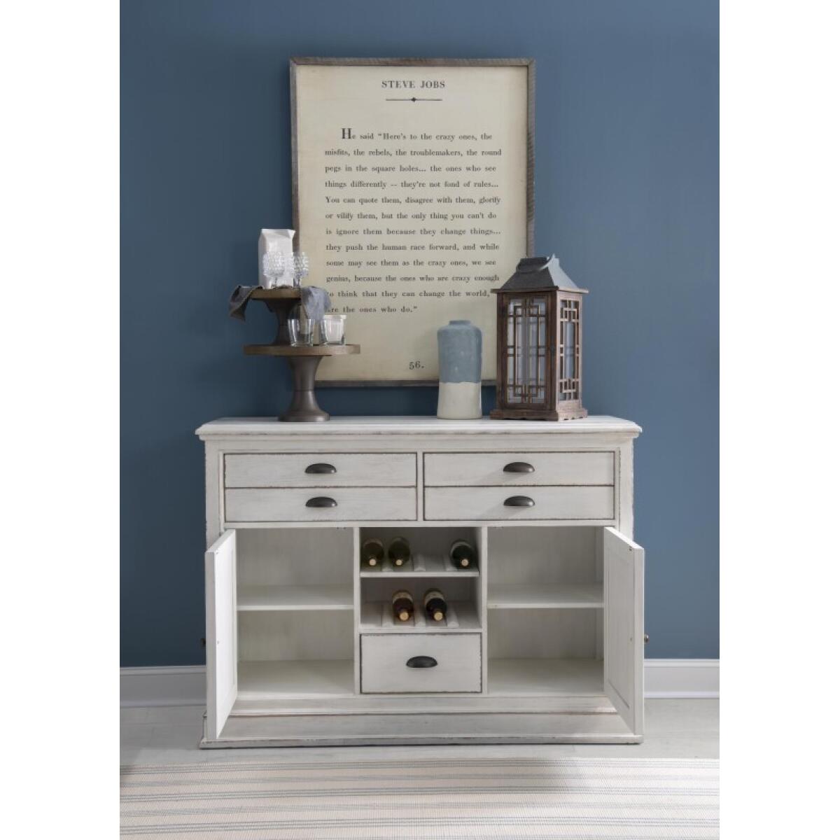 Credenza Dining Storage Aged White 7