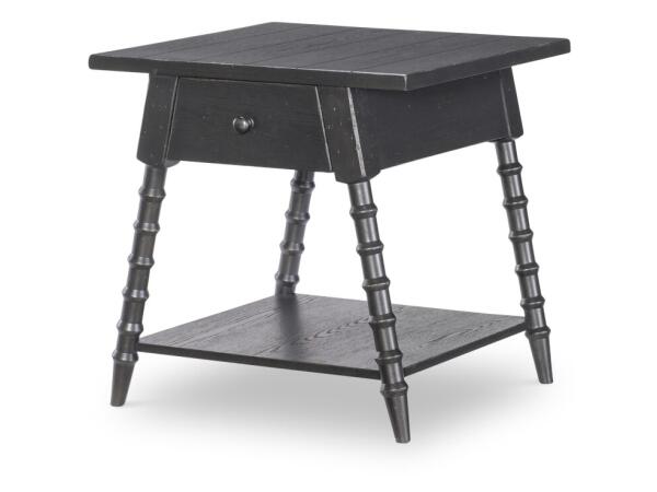 Splayed Bobbin Leg 1 Drw End Table End tables Black