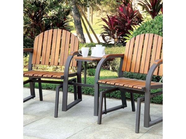 Perse Rocking Chair Set Outdoor Chairs Brown
