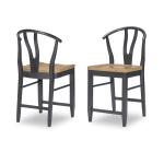 Wishbone Back Counter Height Chair Black Chairs & Benches Black 15