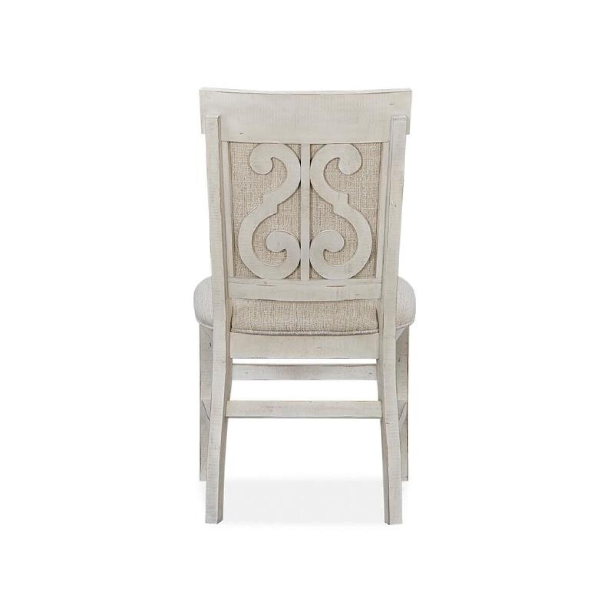 Bronwyn Dining Side Chair w/Upholstered Seat & Back (2/ctn) Chairs & Benches Alabaster, Toasted Nutmeg, Antique Brass w/Pewter Overlay, Baja Natural Fabric 11
