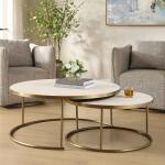 Aragon Nesting Coffee Tables, S/2, White - Image 3