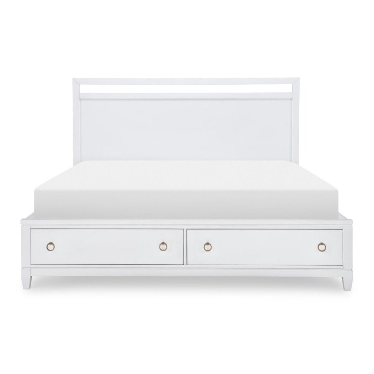 Complete Panel Bed W Storage Ca King White Finish 6/0 Beds Beds 5