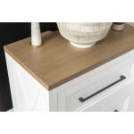 Open Nightstand Nightstands Harvest Oak Tops, Natural White Base, Aged Black Accents 14