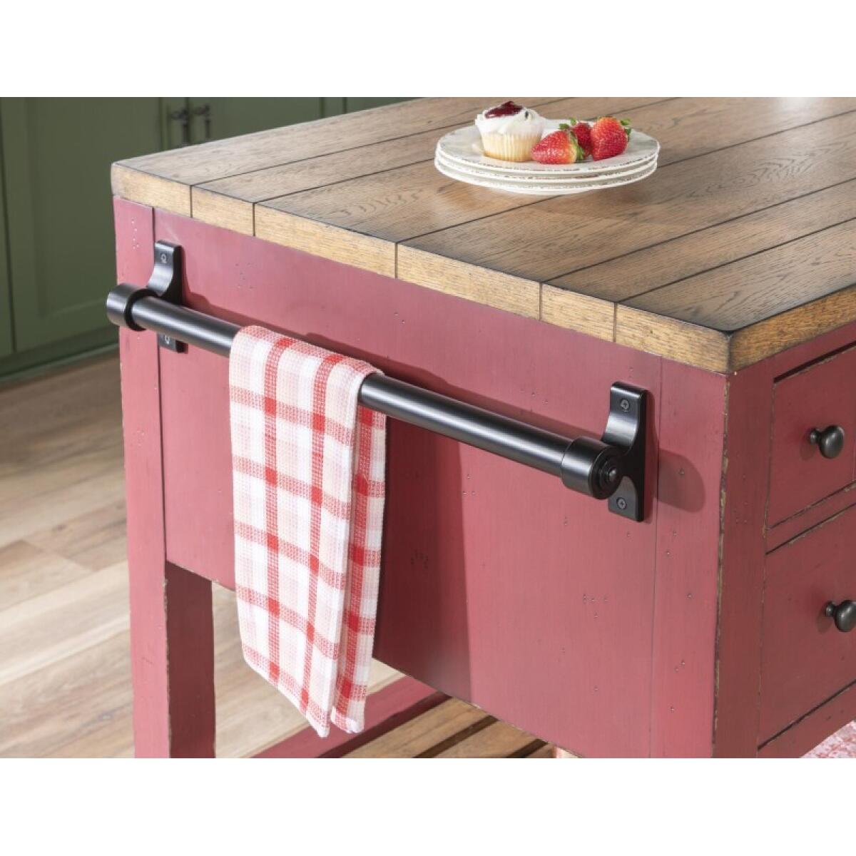 Kitchen Island 6 Drw W/casters Dining Storage Barnwood Oak And Spiced Apple 11