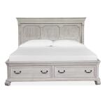 Bronwyn Wood King Bed Footboard SU Bed Parts Alabaster and Toasted Nutmeg and Baja Natural Fabric