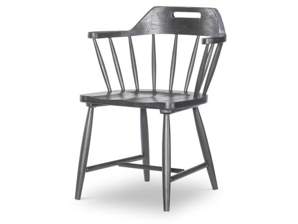 Spindle Back Arm Chair W. Handle Cut Out Chairs & Benches Black