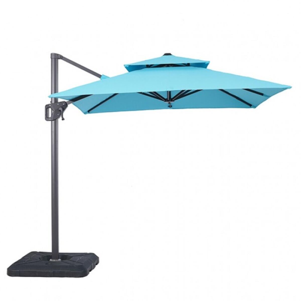 Fida 8 Ft Square Umbrella w/ Double Top + 37" Large Base - Image 2