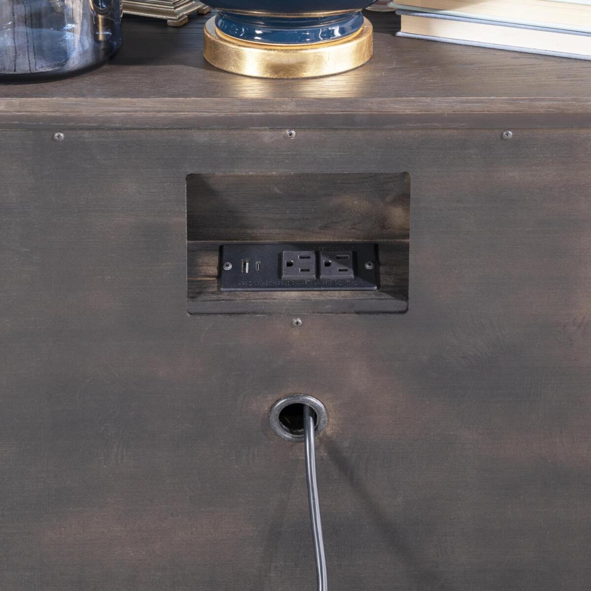 2 Drawer Nightstand With Stone Top Nightstands Brown 8