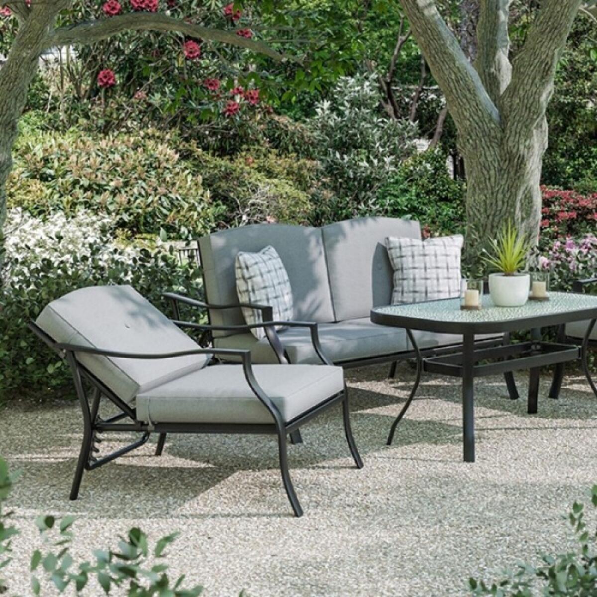 Adele 5 Pc. Conversation Set w/ Adjustable Chairs Outdoor Sets Black/Gray 4