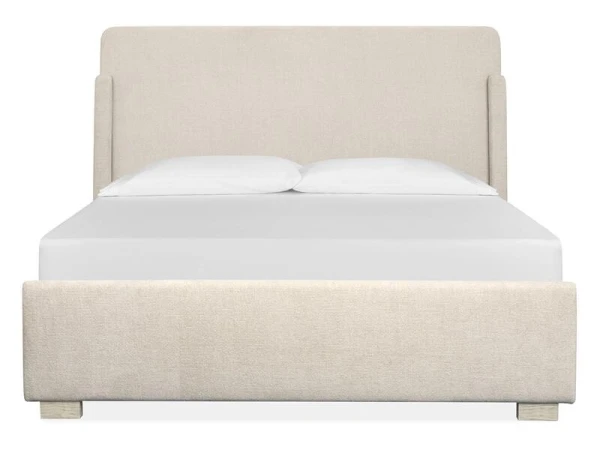 Lorelei Wood Queen Sleigh Bed Upholstered Headboard KD