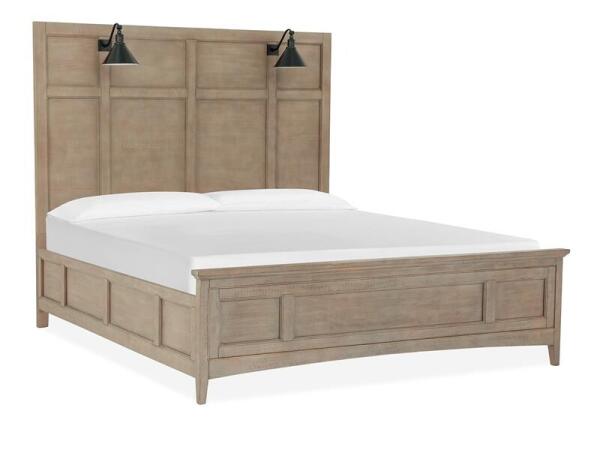 Paxton Place Complete King Lamp Panel Bed with Regular Rails Beds Beds 11