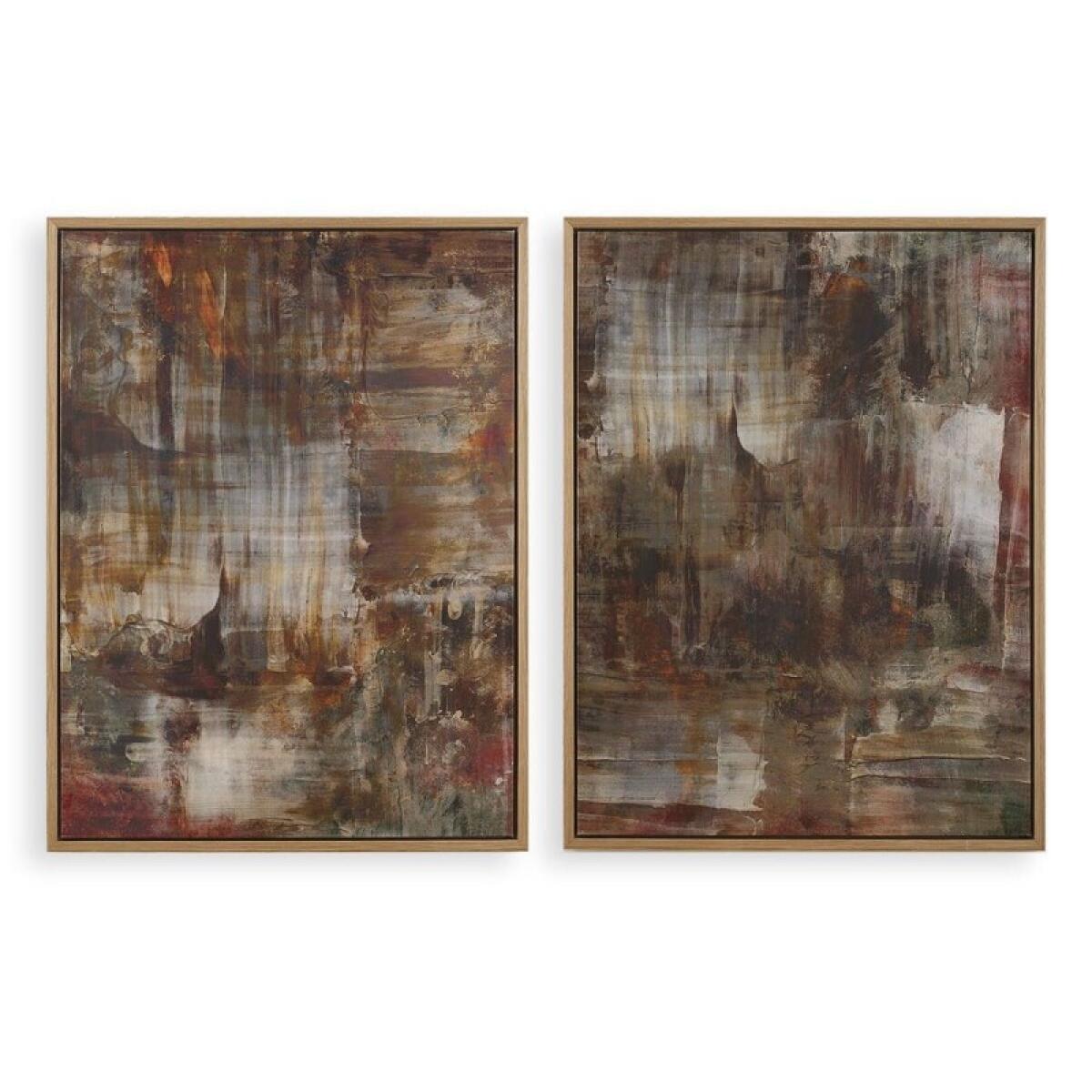 Molten Patina Framed Canvases, S/2 - Image 2
