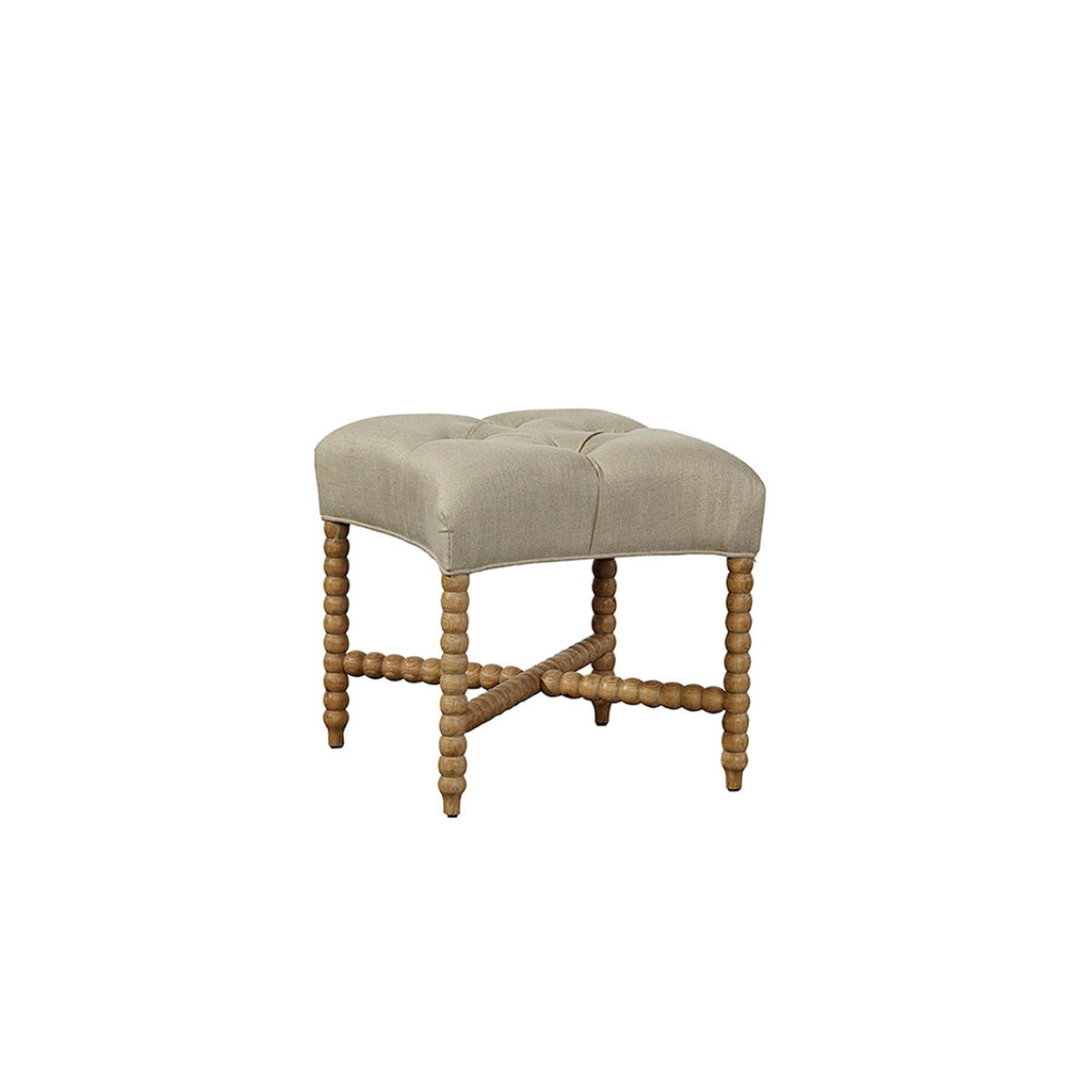 Tufted Linen Stool Barstools Barstools 4