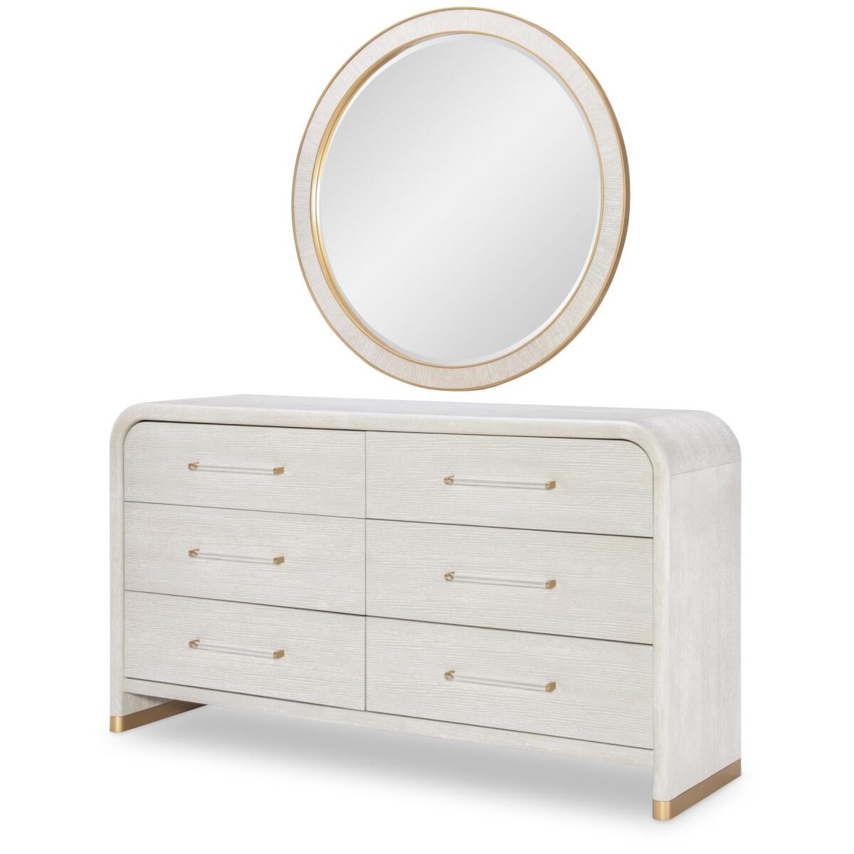 Round Mirror Bedroom Mirrors Cream 5