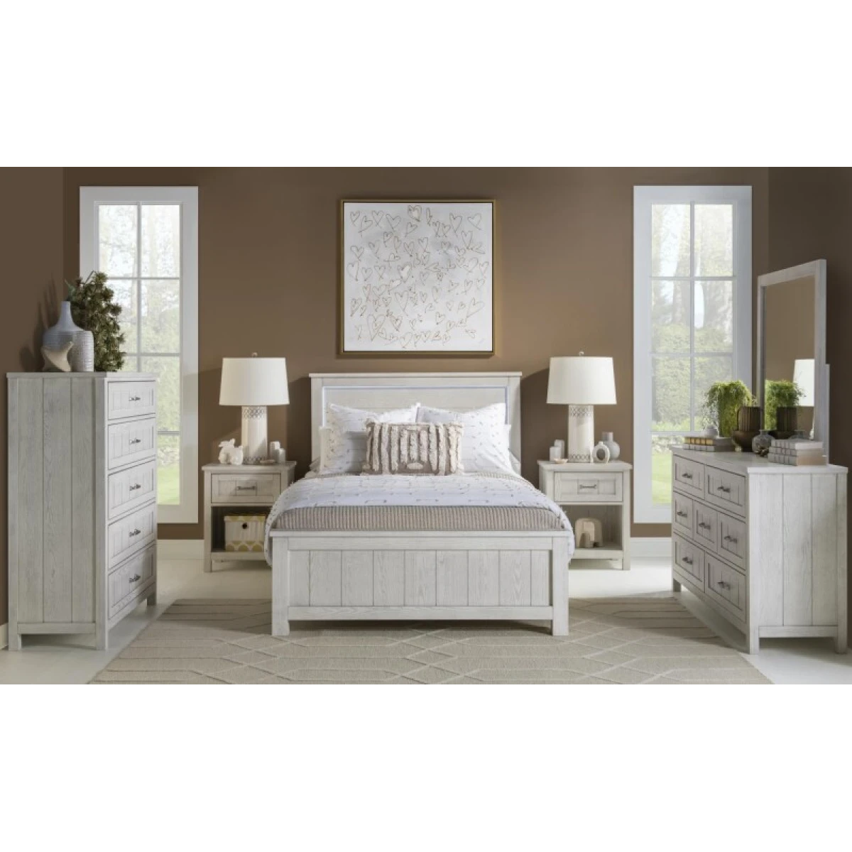 Seven Drawer Dresser Youth Dressers Bleached Linen 7