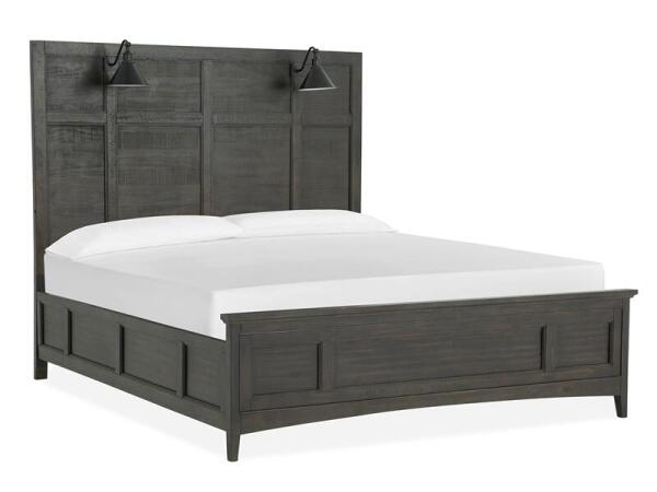 Westley B4399-69 Complete King Lamp Panel Bed with Regular Rails - Image 4