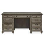 Lancaster Credenza with Hutch Office Storage Brown