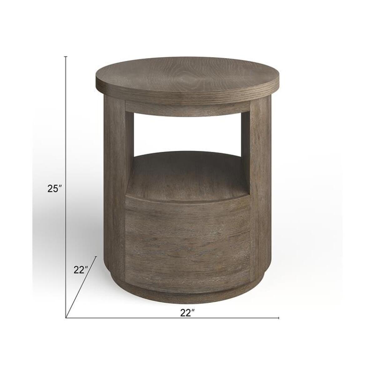 Bosley Lt. Brown Round End Table End tables Brown 7