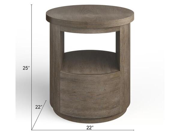 Bosley Lt. Brown Round End Table End tables Brown 19