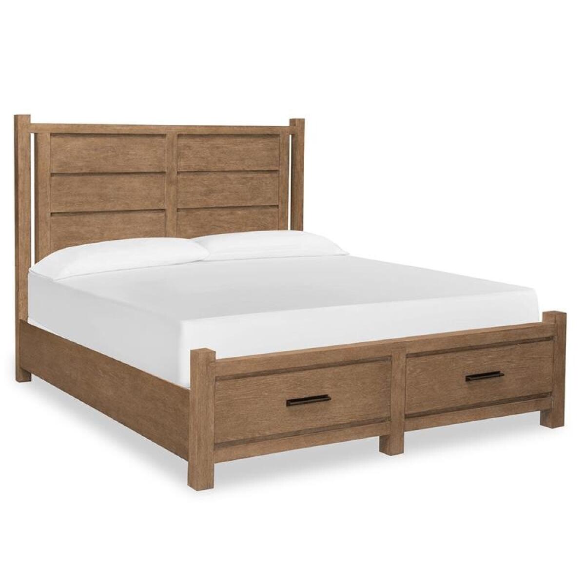 Plum Creek – LT. Brown Complete Cal.King Panel Storage Bed Beds Beds 5